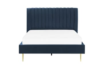 Säng med lamellram Marville - Blå, guld, 140x200 cm - Möbler - Säng - Sängram & sängstomme