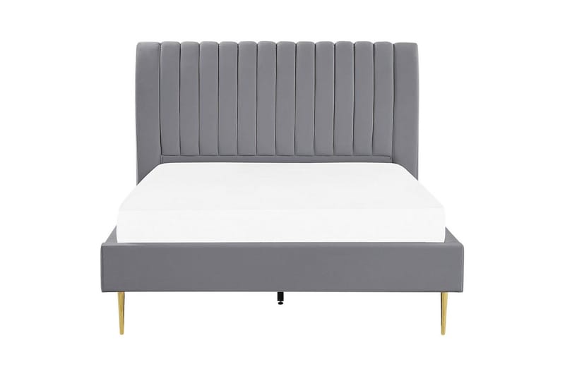 Säng med lamellram Marville - Grå, guld, 140x200 cm - Möbler - Säng - Sängram & sängstomme