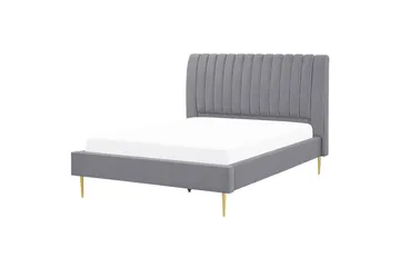 Säng med lamellram Marville - Grå, guld, 140x200 cm - Möbler - Säng - Sängram & sängstomme