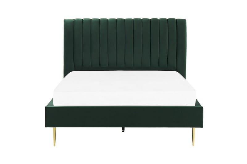 Säng med lamellram Marville - Grön, guld, 140x200 cm - Möbler - Säng - Sängram & sängstomme