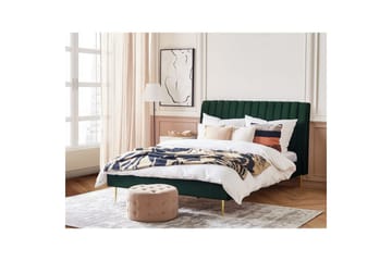 Säng med lamellram Marville - Grön, guld, 180x200 cm - Möbler - Säng - Sängram & sängstomme