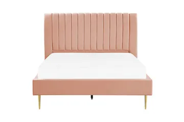Säng med lamellram Marville - Rosa, guld, 140x200 cm - Möbler - Säng - Sängram & sängstomme