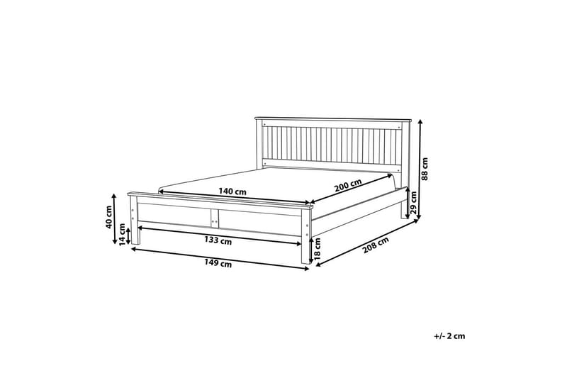 Säng med lamellram Mayenne - Mörkt trä, 140x200 cm - Möbler - Säng - Sängram & sängstomme