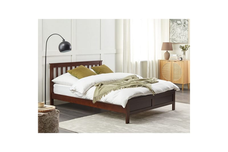 Säng med lamellram Mayenne - Mörkt trä, 140x200 cm - Möbler - Säng - Sängram & sängstomme