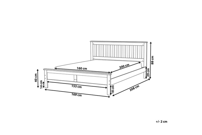 Säng med lamellram Mayenne - Mörkt trä, 160x200 cm - Möbler - Säng - Sängram & sängstomme