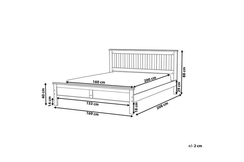 Säng med lamellram Mayenne - Mörkt trä, 160x200 cm - Möbler - Säng - Sängram & sängstomme