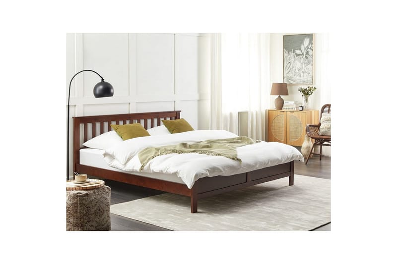 Säng med lamellram Mayenne - Mörkt trä, 180x200 cm - Möbler - Säng - Sängram & sängstomme