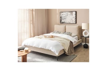 Säng med lamellram Melle - Beige/Bouclé, 140x200 cm - Möbler - Säng - Sängram & sängstomme