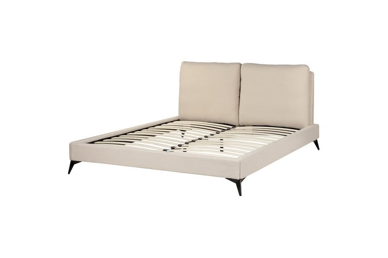Säng med lamellram Melle, Beige/Bouclé, 160x200 cm