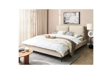 Säng med lamellram Melle - Beige/Bouclé, 160x200 cm - Möbler - Säng - Sängram & sängstomme