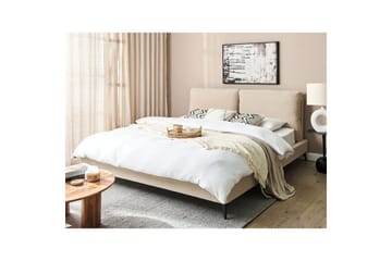 Säng med lamellram Melle - Beige/Bouclé, 180x200 cm - Möbler - Säng - Sängram & s�ängstomme