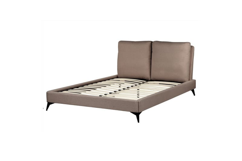 Säng med lamellram Melle, Brun, Svart/Bouclé, 140x200 cm