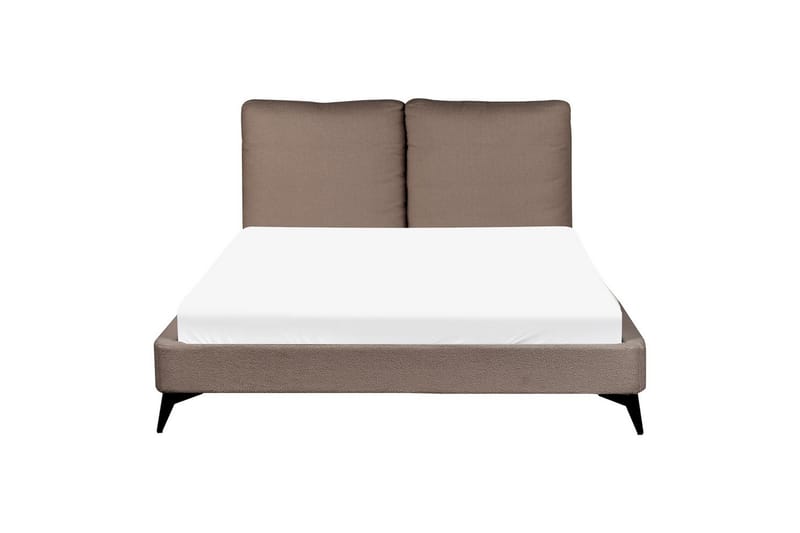 Säng med lamellram Melle - Brun, Svart/Bouclé, 140x200 cm - Möbler - Säng - Sängram & sängstomme
