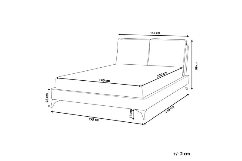 Säng med lamellram Melle - Brun, Svart/Bouclé, 140x200 cm - Möbler - Säng - Sängram & sängstomme