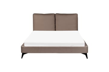 Säng med lamellram Melle - Brun, Svart/Bouclé, 140x200 cm - Möbler - Säng - Sängram & sängstomme