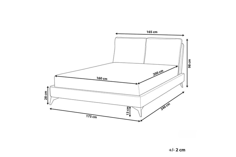Säng med lamellram Melle - Brun, Svart/Bouclé, 160x200 cm - Möbler - Säng - Sängram & sängstomme