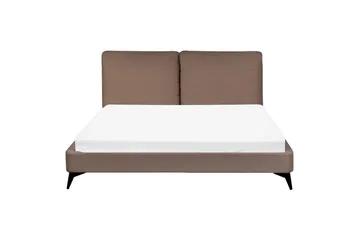 Säng med lamellram Melle - Brun, Svart/Bouclé, 160x200 cm - Möbler - Säng - Sängram & sängstomme