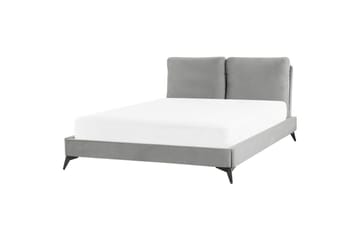 Säng med lamellram Melle - Grå, svart/Sammet, 140x200 cm - Möbler - Säng - Sängram & sängstomme