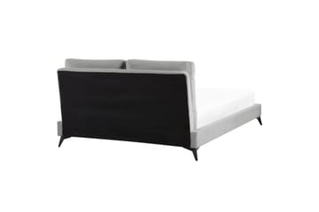 Säng med lamellram Melle - Grå, svart/Sammet, 140x200 cm - Möbler - Säng - Sängram & sängstomme