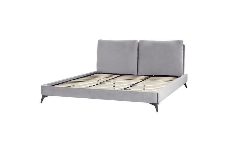 Säng med lamellram Melle, Grå, svart/Sammet, 180x200 cm