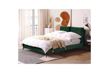Säng med lamellram Melle - Grön, Svart/Sammet, 140x200 cm - Möbler - Säng - Sängram & sängstomme