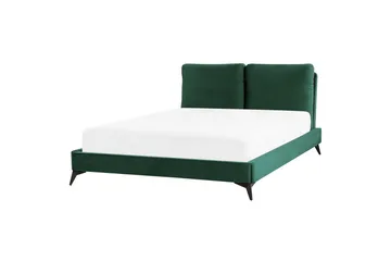 Säng med lamellram Melle - Grön, Svart/Sammet, 140x200 cm - Möbler - Säng - Sängram & sängstomme