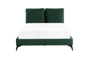 Säng med lamellram Melle - Grön, Svart/Sammet, 140x200 cm - Möbler - Säng - Sängram & sängstomme