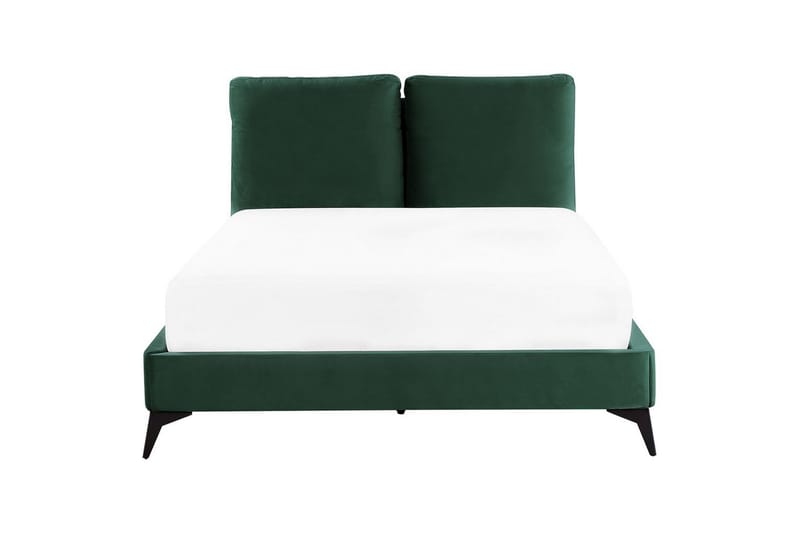 Säng med lamellram Melle - Grön, Svart/Sammet, 140x200 cm - Möbler - Säng - Sängram & sängstomme