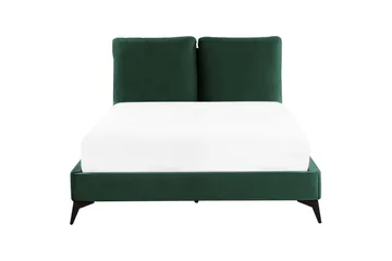 Säng med lamellram Melle - Grön, Svart/Sammet, 140x200 cm - Möbler - Säng - Sängram & sängstomme