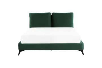 Säng med lamellram Melle - Grön, Svart/Sammet, 160x200 cm - Möbler - Säng - Sängram & sängstomme