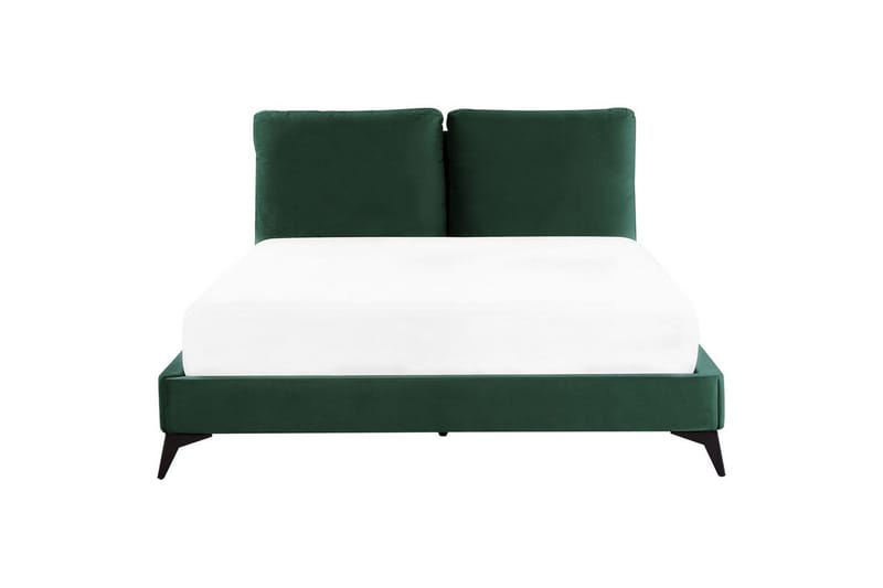 Säng med lamellram Melle - Grön, Svart/Sammet, 160x200 cm - Möbler - Säng - Sängram & sängstomme