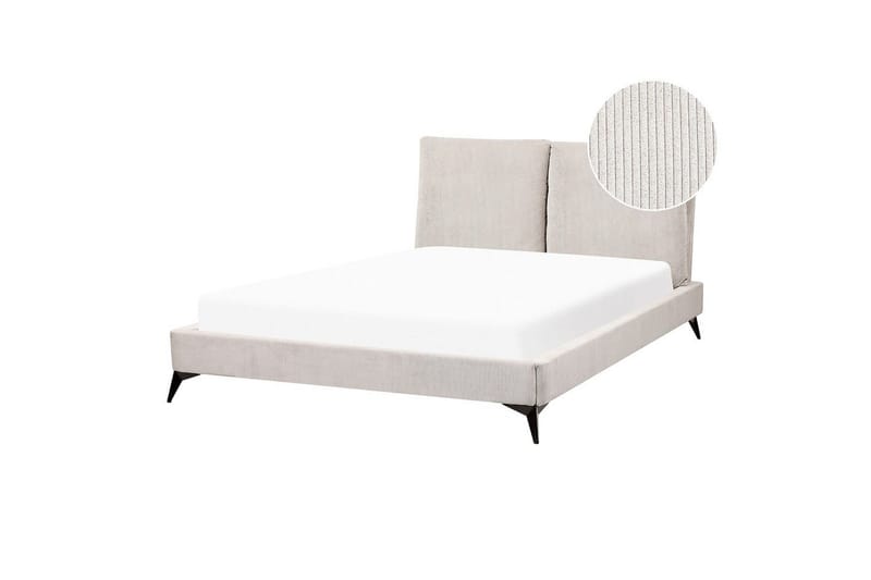 Säng med lamellram Melle - Ljusbeige/Manchestertyg, 140x200 cm - Möbler - Säng - Sängram & sängstomme