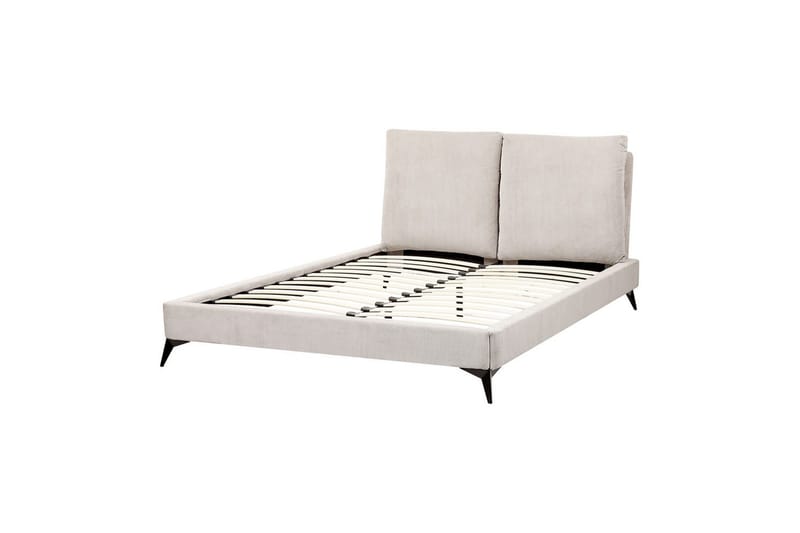 Säng med lamellram Melle, Ljusbeige/Manchestertyg, 140x200 cm