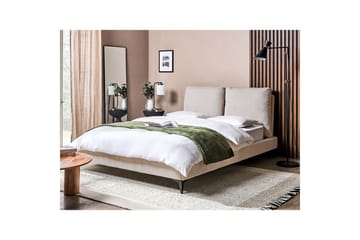 Säng med lamellram Melle - Ljusbeige/Manchestertyg, 140x200 cm - Möbler - Säng - Sängram & sängstomme