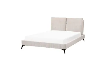 Säng med lamellram Melle - Ljusbeige/Manchestertyg, 140x200 cm - Möbler - Säng - Sängram & sängstomme