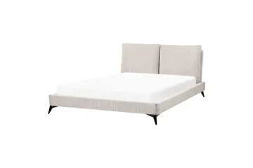 Säng med lamellram Melle - Ljusbeige/Manchestertyg, 160x200 cm - Möbler - Säng - Sängram & sängstomme