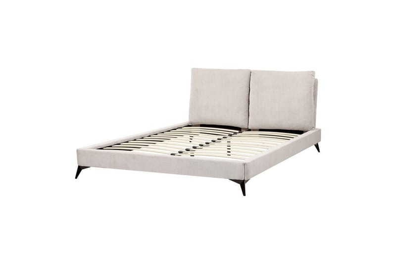 Säng med lamellram Melle, Ljusbeige/Manchestertyg, 160x200 cm