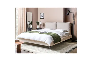 Säng med lamellram Melle - Ljusbeige/Manchestertyg, 160x200 cm - Möbler - Säng - Sängram & sängstomme