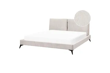 Säng med lamellram Melle - Ljusbeige/Manchestertyg, 180x200 cm - Möbler - Säng - Sängram & sängstomme