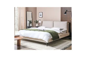 Säng med lamellram Melle - Ljusbeige/Manchestertyg, 180x200 cm - Möbler - Säng - Sängram & sängstomme