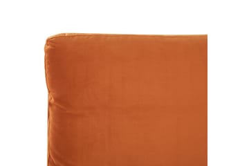 Säng med lamellram Melle - Orange, svart/Sammet, 140x200 cm - Möbler - Säng - Sängram & sängstomme