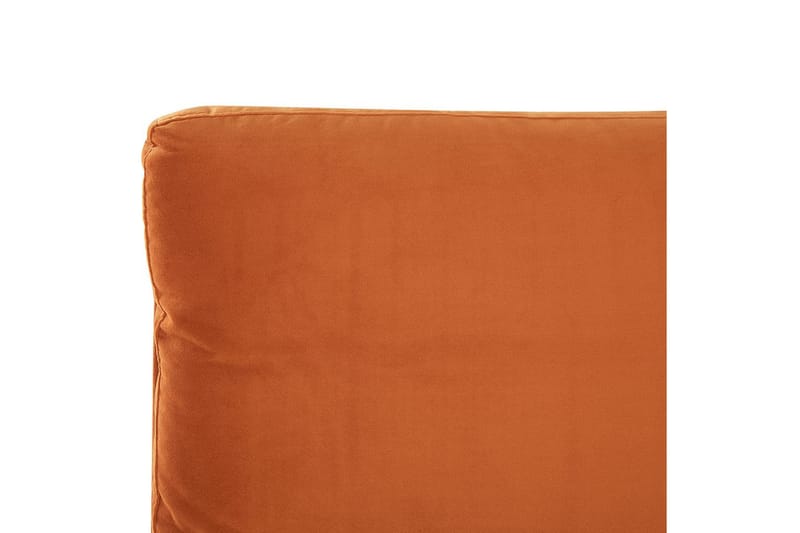 Säng med lamellram Melle - Orange, svart/Sammet, 140x200 cm - Möbler - Säng - Sängram & sängstomme