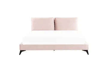 Säng med lamellram Melle - Rosa, Svart/Sammet, 180x200 cm - Möbler - Säng - Sängram & sängstomme
