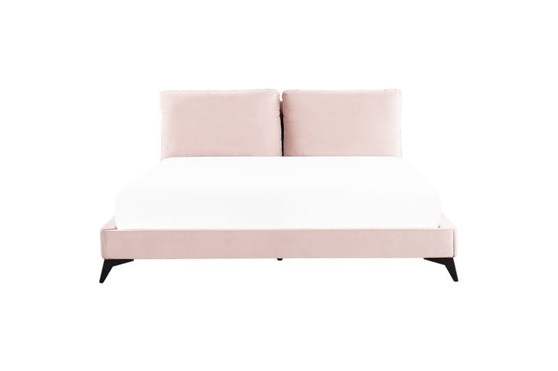 Säng med lamellram Melle - Rosa, Svart/Sammet, 180x200 cm - Möbler - Säng - Sängram & sängstomme