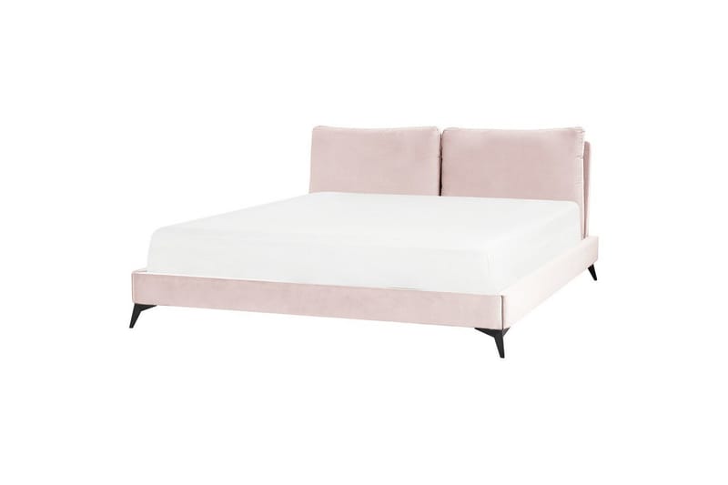 Säng med lamellram Melle - Rosa, Svart/Sammet, 180x200 cm - Möbler - Säng - Sängram & sängstomme