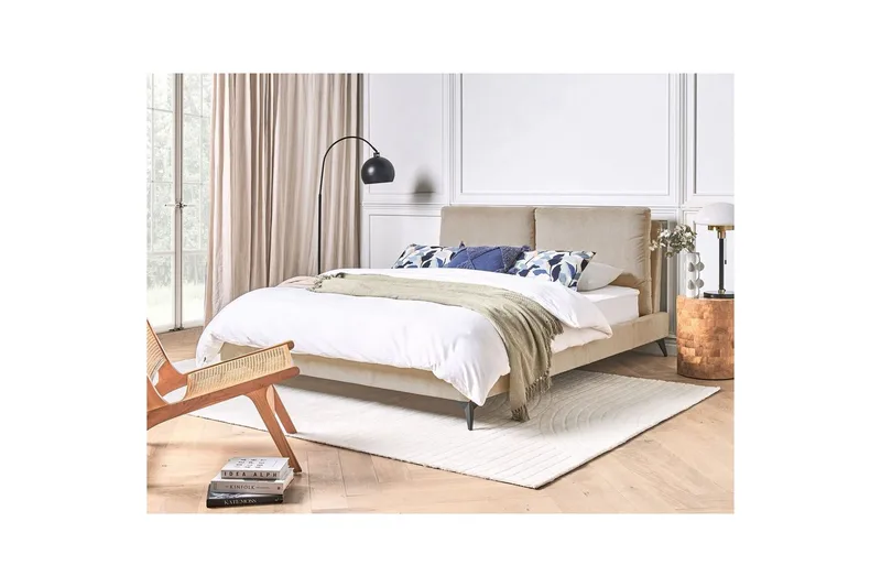 Säng med lamellram Melle - Taupe/Manchestertyg, 160x200 cm - Möbler - Säng - Sängram & sängstomme
