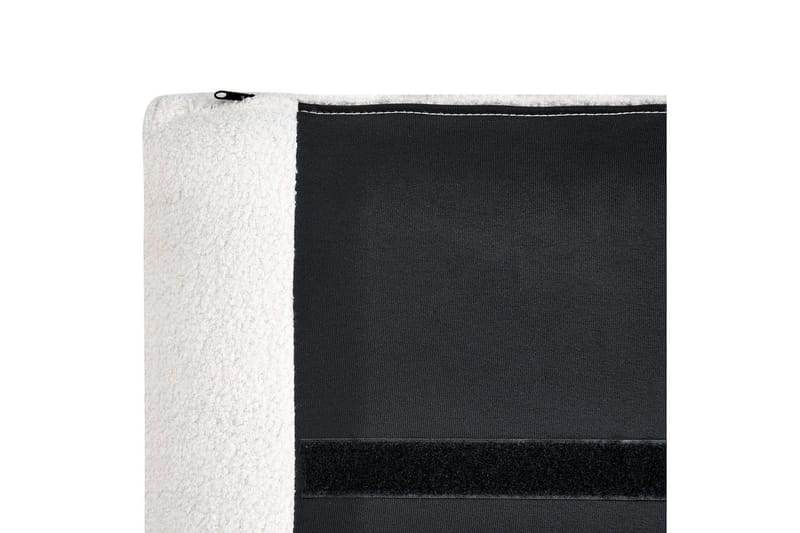 Säng med lamellram Melle - Vit, Svart/Bouclé, 140x200 cm - Möbler - Säng - Sängram & sängstomme