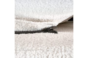 Säng med lamellram Melle - Vit, Svart/Bouclé, 140x200 cm - Möbler - Säng - Sängram & sängstomme