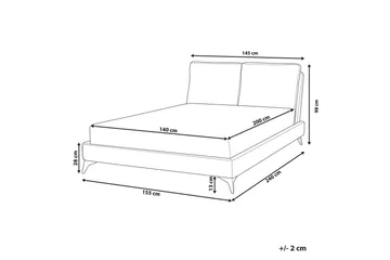 Säng med lamellram Melle - Vit, Svart/Bouclé, 140x200 cm - Möbler - Säng - Sängram & sängstomme