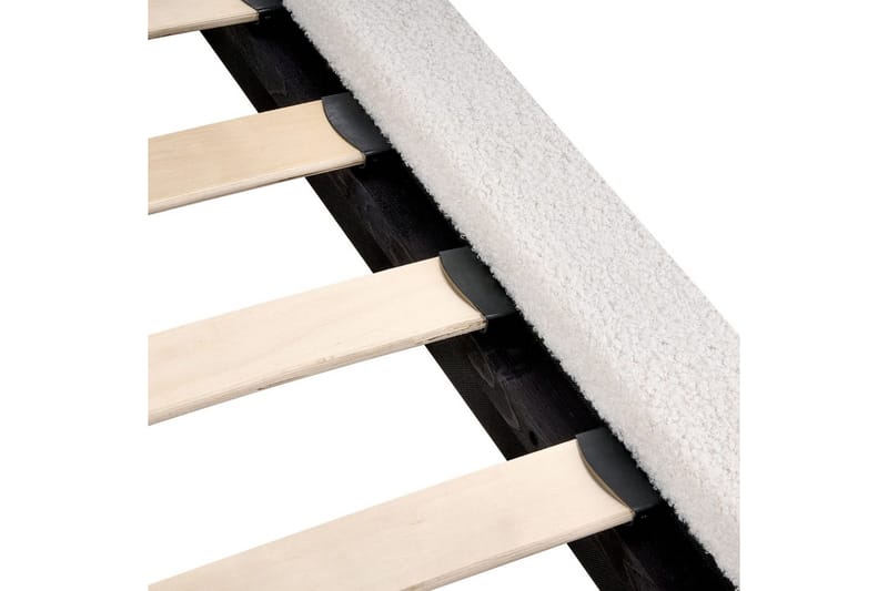 Säng med lamellram Melle - Vit, Svart/Bouclé, 140x200 cm - Möbler - Säng - Sängram & sängstomme